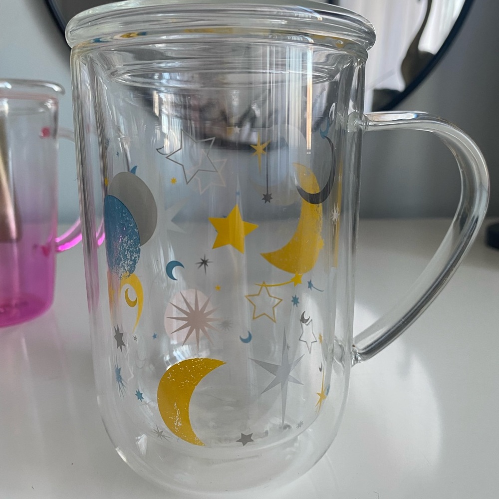 Moon & stars glass mug